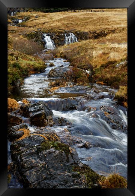 POOLS WATERFALLS Framed Print by andrew saxton