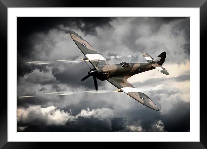 Spitfire Mk.XIV Strafe Framed Mounted Print by J Biggadike