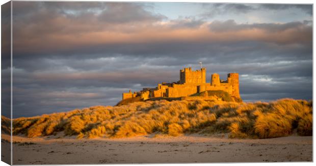 Bamburgh Castle from the beach at Easter Canvas Print by Naylor's Photography