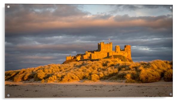 Bamburgh Castle from the beach at Easter Acrylic by Naylor's Photography