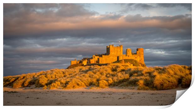 Bamburgh Castle from the beach at Easter Print by Naylor's Photography