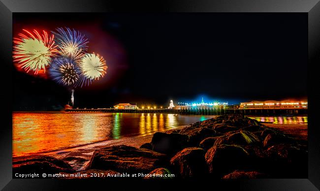 Firework Colour on Clacton Pier Framed Print by matthew  mallett