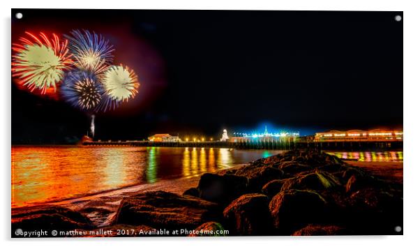 Firework Colour on Clacton Pier Acrylic by matthew  mallett