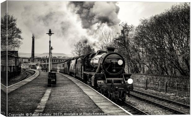 45212 and City of Wells arrives as Rawtonstall Canvas Print by David Oxtaby  ARPS