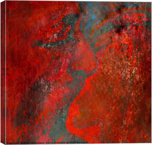 Dark Red Kiss Canvas Print by Florin Birjoveanu