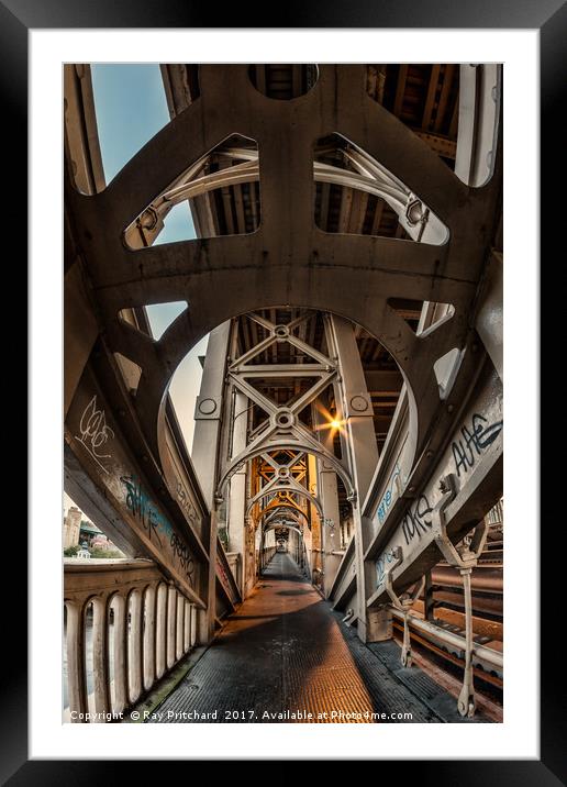 High Level Bridge  Framed Mounted Print by Ray Pritchard