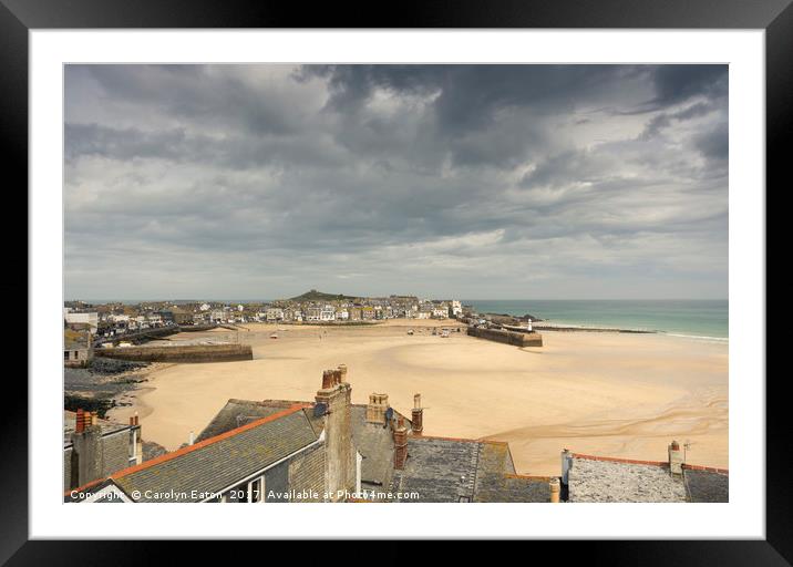 Harbour Beach, St Ives, Cornwall Framed Mounted Print by Carolyn Eaton