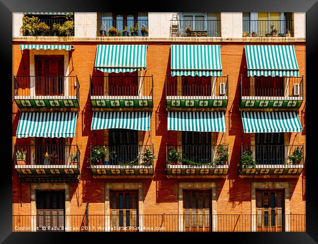 Vintage Apartament Building Block Exterior Facade Framed Print by Radu Bercan