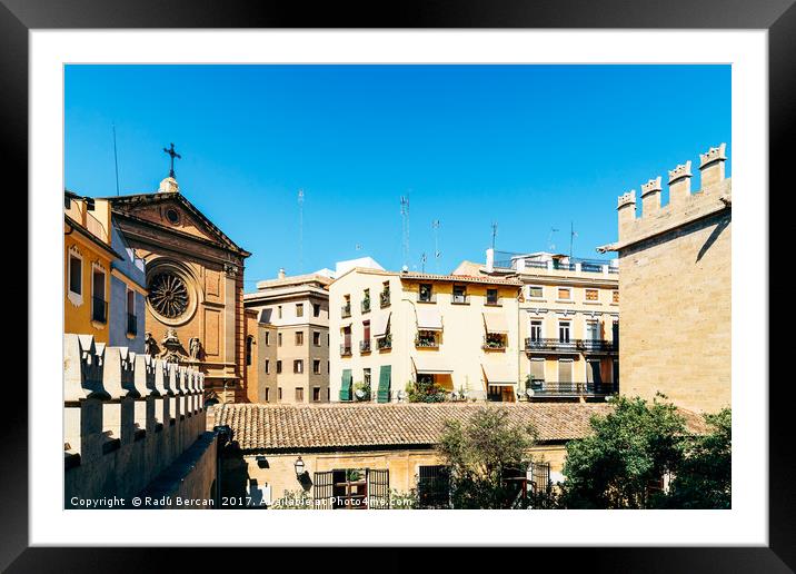 Classic Buildings Architecture In Valencia City Framed Mounted Print by Radu Bercan