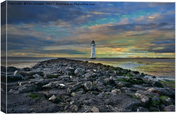 New brighton lighthouse Canvas Print by Derrick Fox Lomax