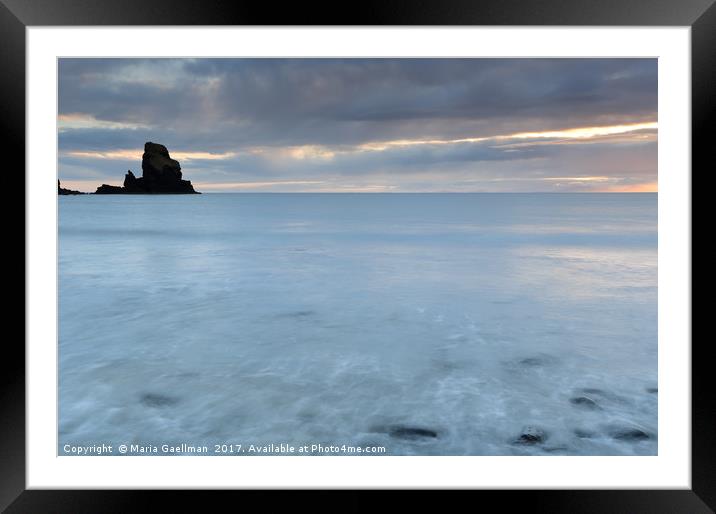 Talisker Point Sea Stack at Sunset Framed Mounted Print by Maria Gaellman