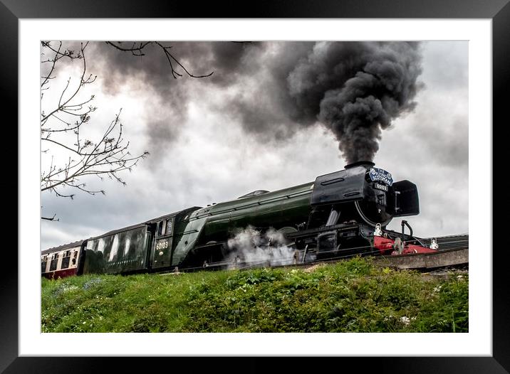 The Flying Scotsman at the Bluebell Railway Framed Mounted Print by Simon Hackett