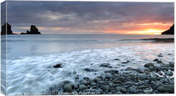 Incoming Tide at Sunset by Talisker Bay Canvas Print by Maria Gaellman