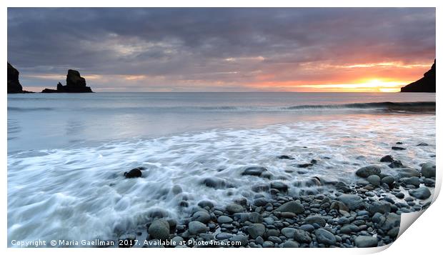 Incoming Tide at Sunset by Talisker Bay Print by Maria Gaellman