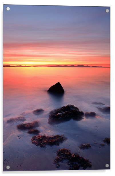Coastal Sunset Kintyre Acrylic by Grant Glendinning