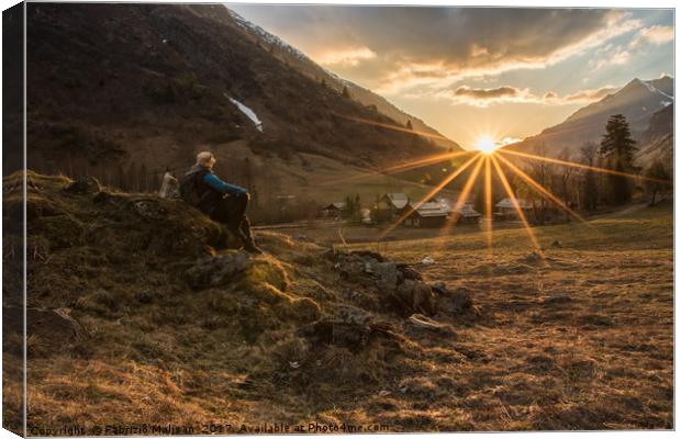 Admiring the sunset in the mountains Canvas Print by Fabrizio Malisan