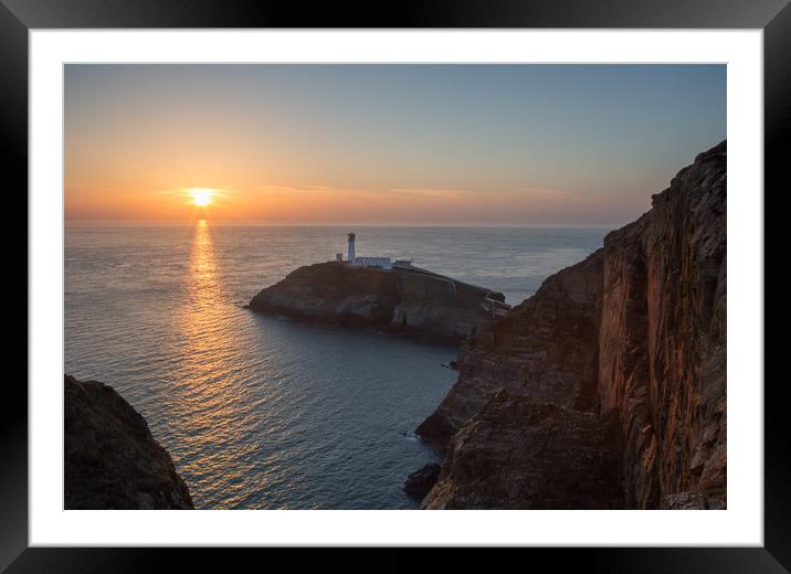 South Stack at Sunset Framed Mounted Print by Roger Green