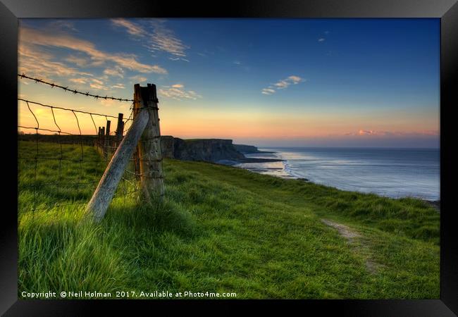 Sunrise on the Glamorgan Heritage Coastal Path Framed Print by Neil Holman