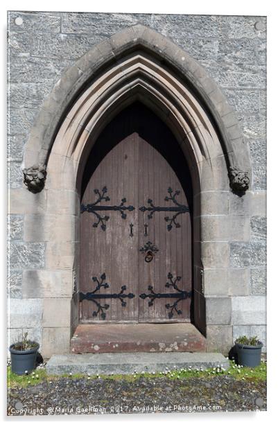 Saint Mary and Saint Finnan Catholic Church Door Acrylic by Maria Gaellman