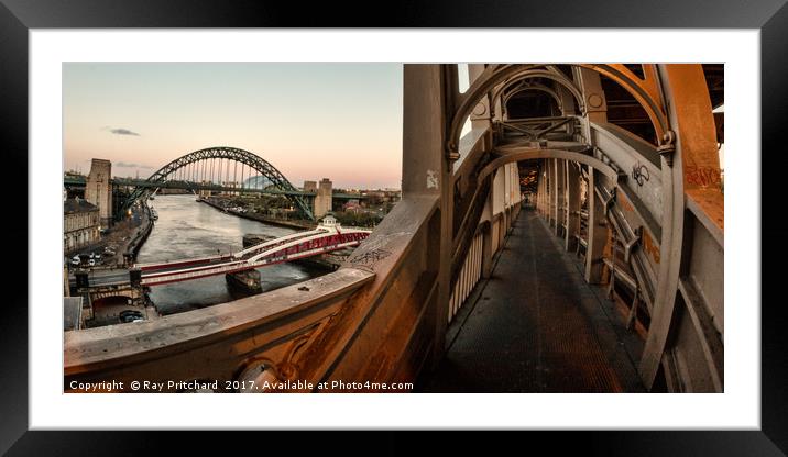 Tyne bridge from High Level Bridge Framed Mounted Print by Ray Pritchard