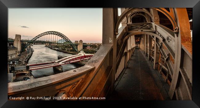 Tyne bridge from High Level Bridge Framed Print by Ray Pritchard