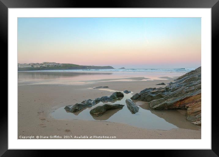 Fistral Beach Sunrise Framed Mounted Print by Diane Griffiths