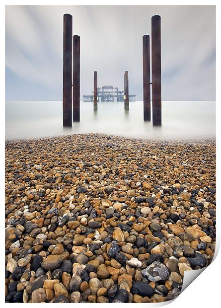 Brighton West Pier Print by Tony Bates