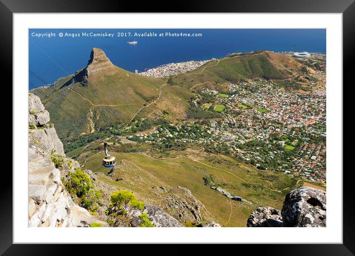 Cape Town from Table Mountain Framed Mounted Print by Angus McComiskey