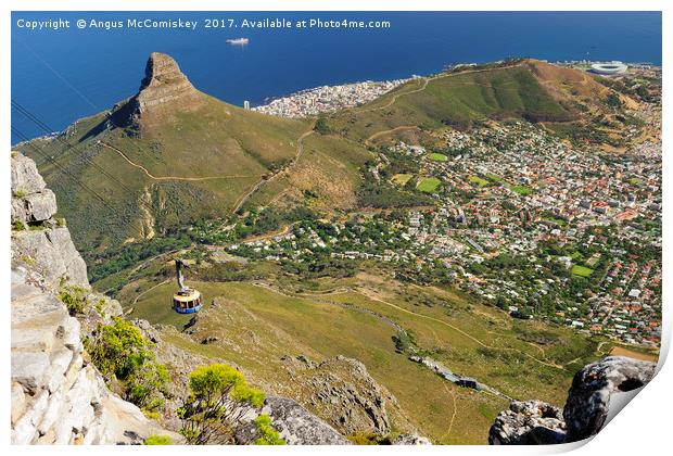 Cape Town from Table Mountain Print by Angus McComiskey