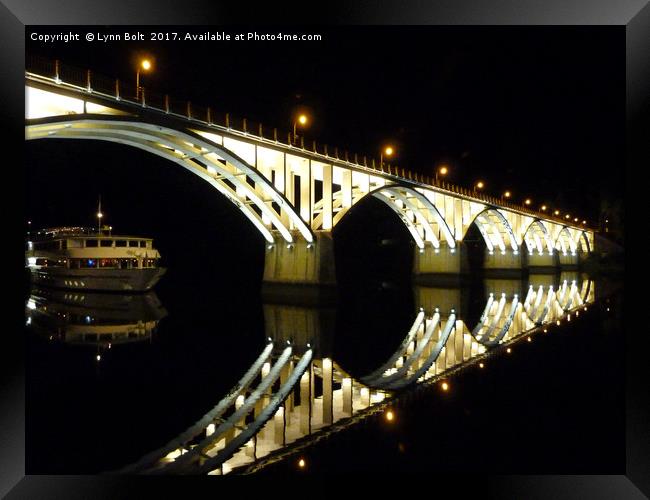 River Douro Portugal at Night Framed Print by Lynn Bolt