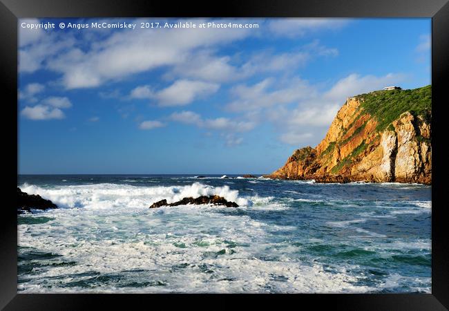 Crashing waves at The Heads at Knysna South Africa Framed Print by Angus McComiskey