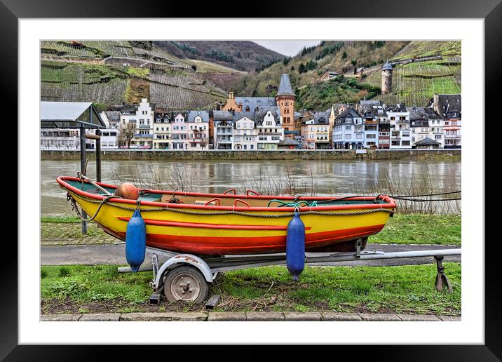 Boat on the Riverbank Framed Mounted Print by Valerie Paterson