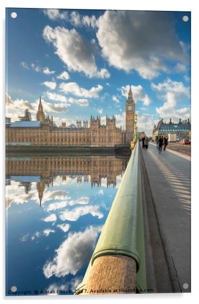 Big Ben London Acrylic by Adrian Evans