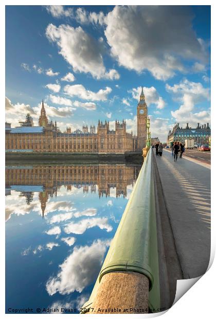 Big Ben London Print by Adrian Evans