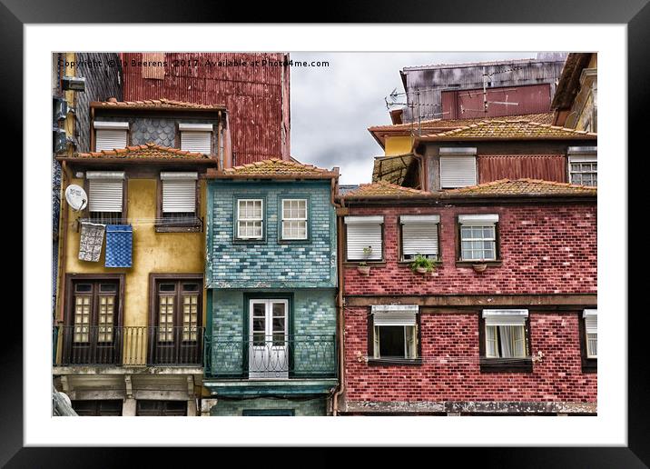 porto old facades Framed Mounted Print by Jo Beerens
