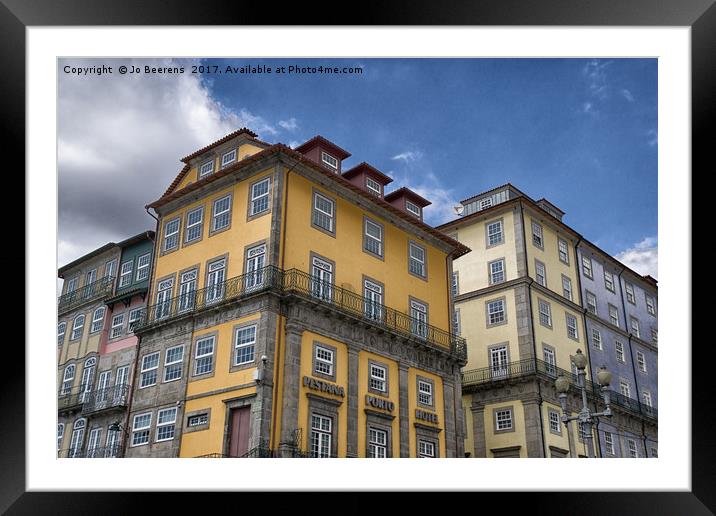 porto facades Framed Mounted Print by Jo Beerens