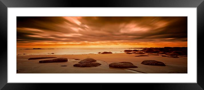 Cow Gap Panorama Framed Mounted Print by mark leader