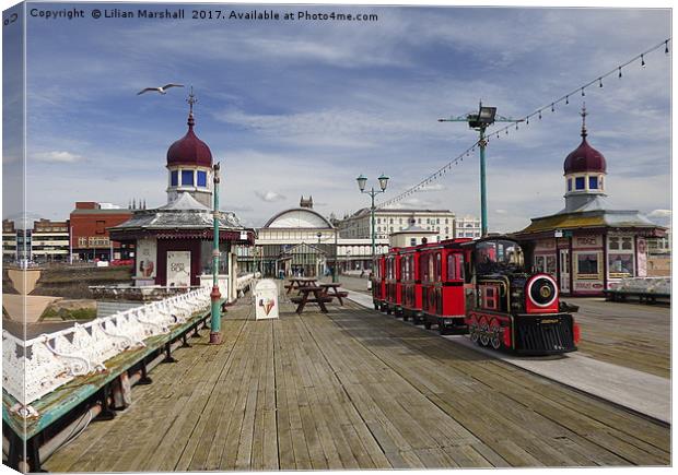 Road Train on North Pier Canvas Print by Lilian Marshall