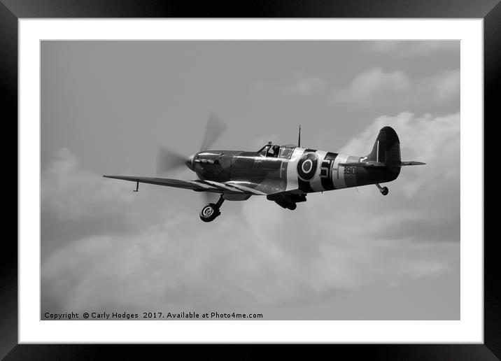 Spitfire AB910 Peter John I in D Day stripes Framed Mounted Print by Carly Hodges