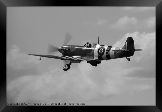 Spitfire AB910 Peter John I in D Day stripes Framed Print by Carly Hodges