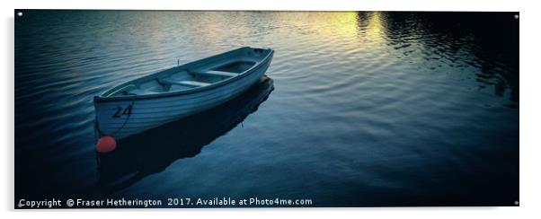 Boat on the Loch Acrylic by Fraser Hetherington