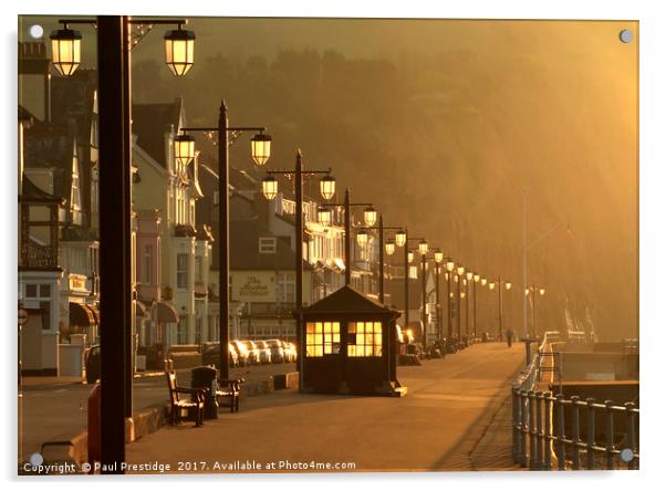 Dawn at Sidmouth Esplanade, Devon Acrylic by Paul F Prestidge