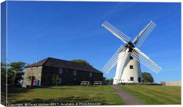 Llynnon Mill, Anglesey                             Canvas Print by Derek Hickey