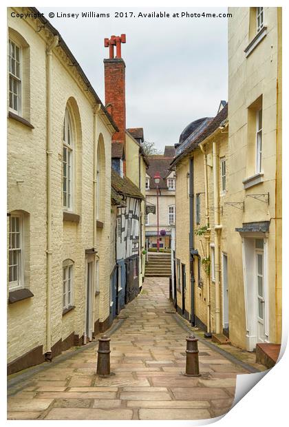A Backstreet in Bridgnorth Print by Linsey Williams