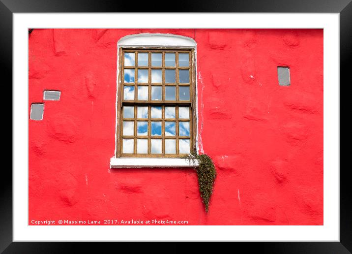 Window on red wall Framed Mounted Print by Massimo Lama