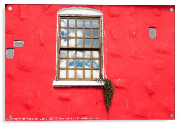 Window on red wall Acrylic by Massimo Lama