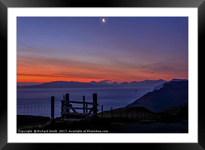 Sunrise over Raasay and south Skye. Framed Mounted Print by Richard Smith