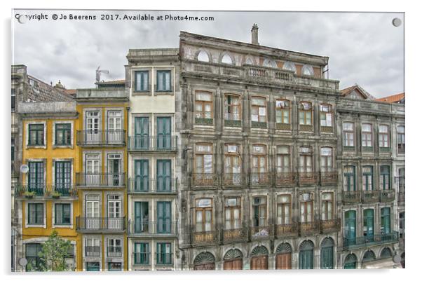 porto apartment facades Acrylic by Jo Beerens
