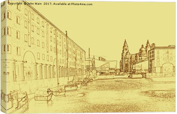 Royal Albert Dock, Liverpool (Digital Art) Canvas Print by John Wain