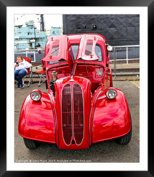 Red Car with Owner Framed Mounted Print by Zahra Majid